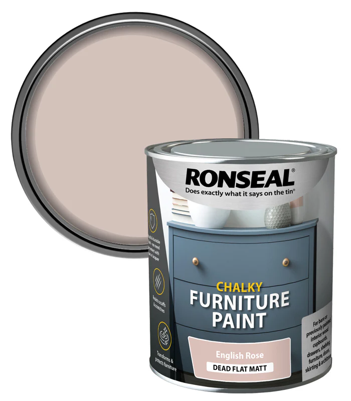 ronseal-chalky-furniture-paint-english-rose-750ml Kreidiniai dažai RONSEAL Chalky, English Rose, 0,75l - Image 1